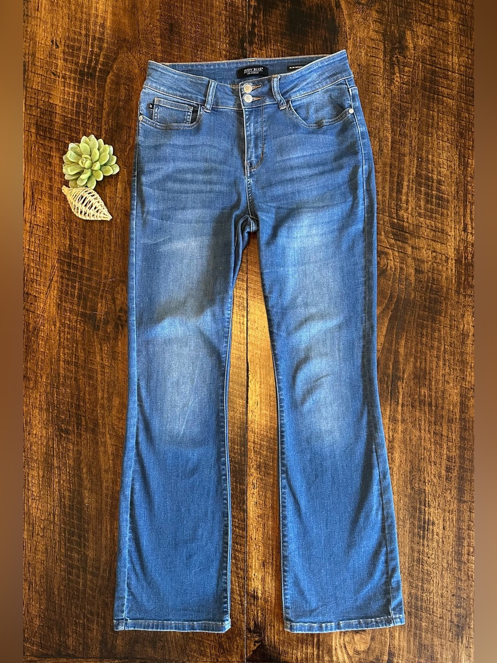 Judy Blue | Slim Bootcut Jeans Medium Wash Double Button Stretch Denim Size 9/29